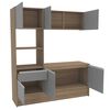Mueble de Cocina Vekkahome Virginia 1 Cajón 6 Puertas Café