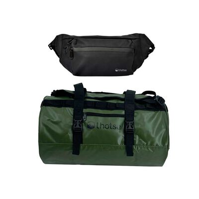 Pack Bolso Duffel 60 Lts Green + Banano Impermeable Lhotse