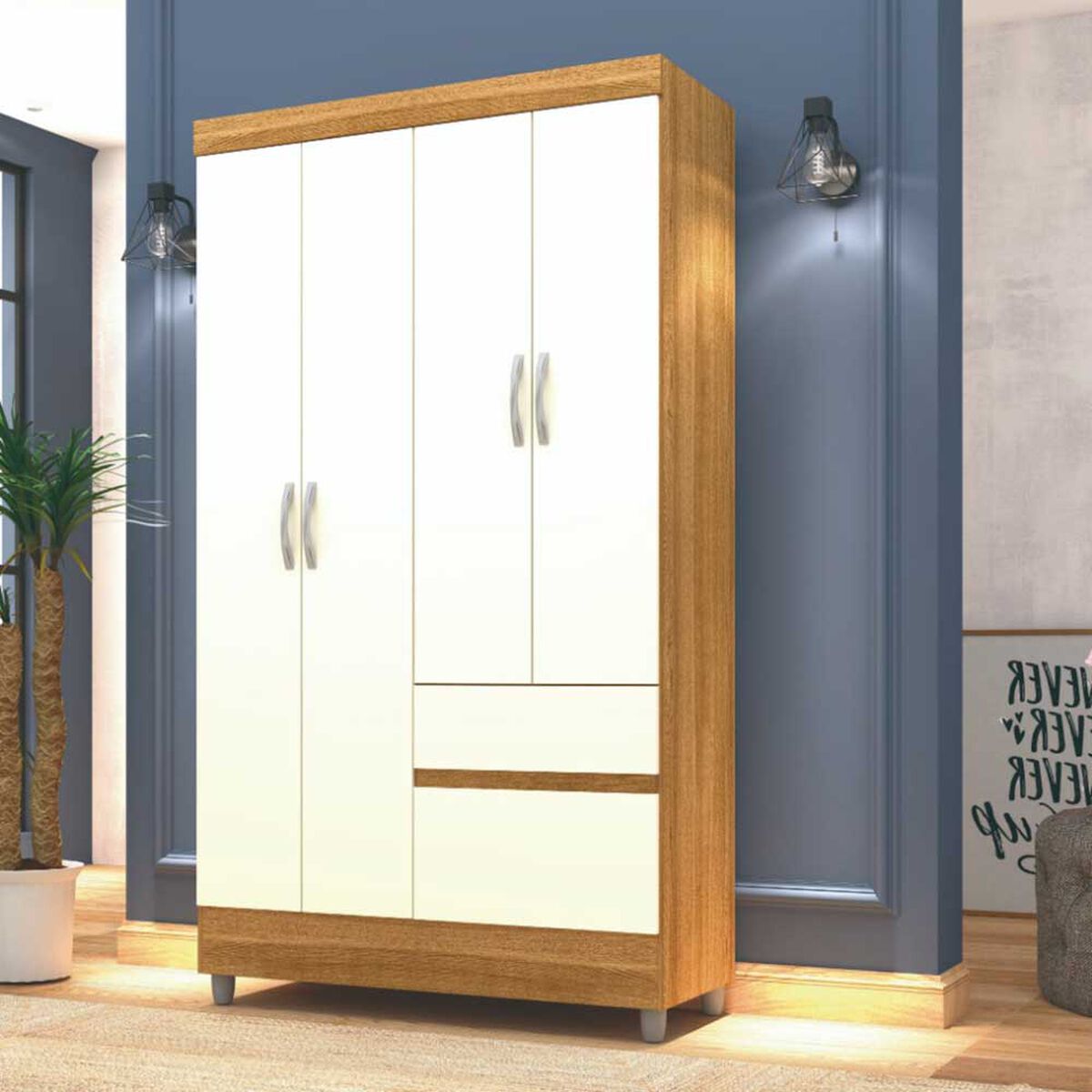 Clóset Kea Ideal 4 Puertas 2 Cajones Champagne