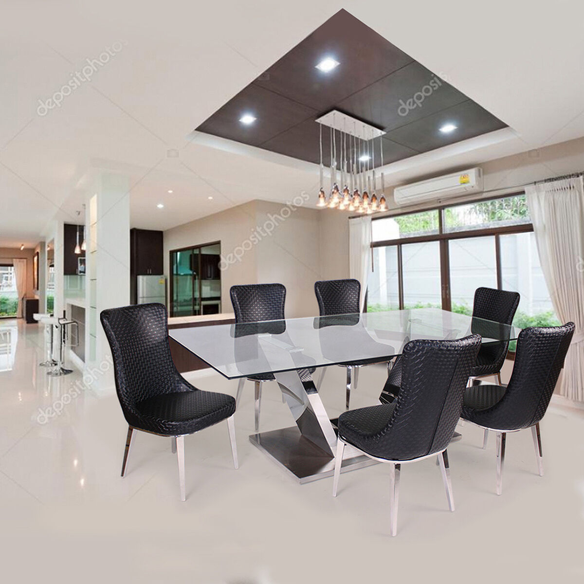 Juego Comedor Milan 8 Sillas Vidrio
