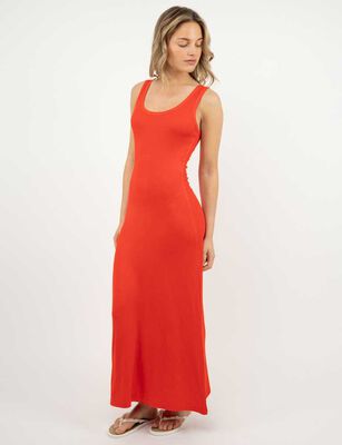 Imagen 2 del producto Vestido Slim Maxi Sin Mangas Mujer Icono Negro, Rojo