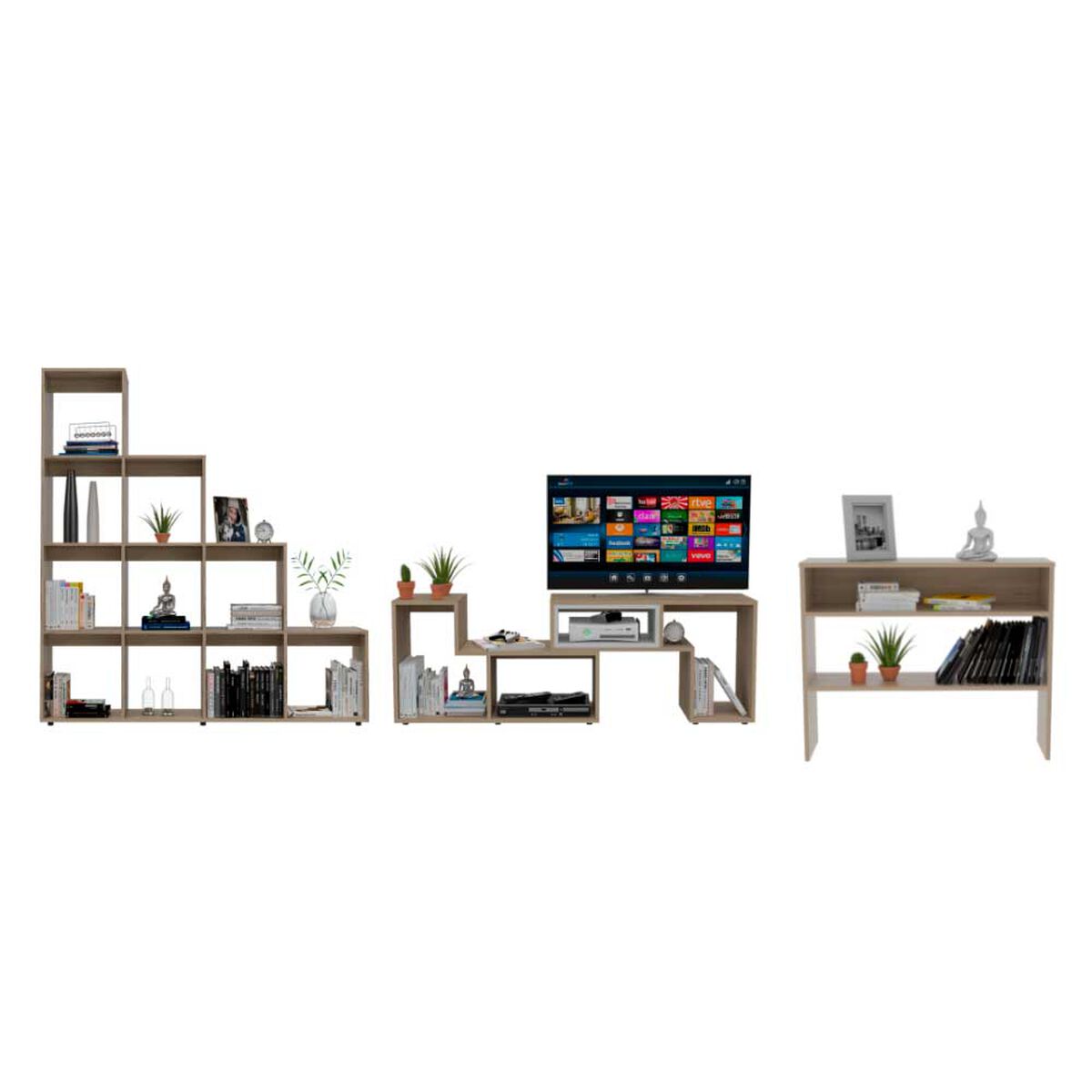 Rack TV  + Biblioteca Escalera + Arrimo Beijing TuHome