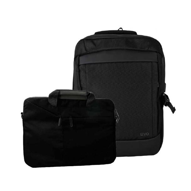Mochila Levo Wolf Negra 15,6"" + Funda Negra 15,6""