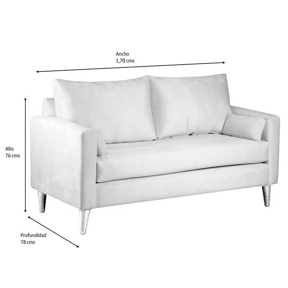 Sof&aacute; Bodevir Sky Felpa 00 3 Cuerpos Turquesa&nbsp;