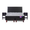 Cama Europea Flex Base Dividida 2 Plazas Therapedic Plus + Respaldo Modern + 2 Veladores Rover