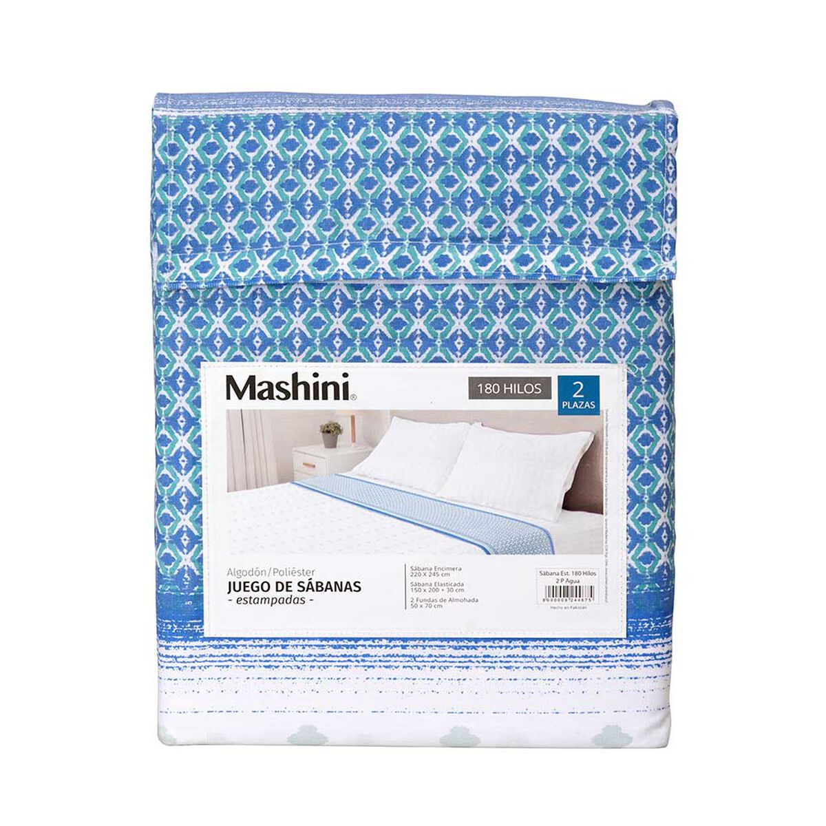 Juego de Sábanas Mashini 180 Hilos 2 Plazas Estampado Multicolor