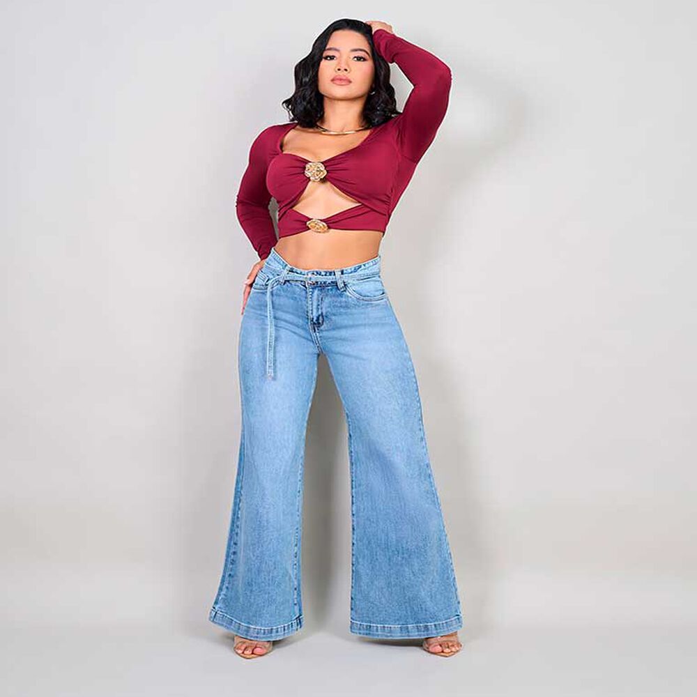 Jeans Flare Cinturón Mujer Most Wanted