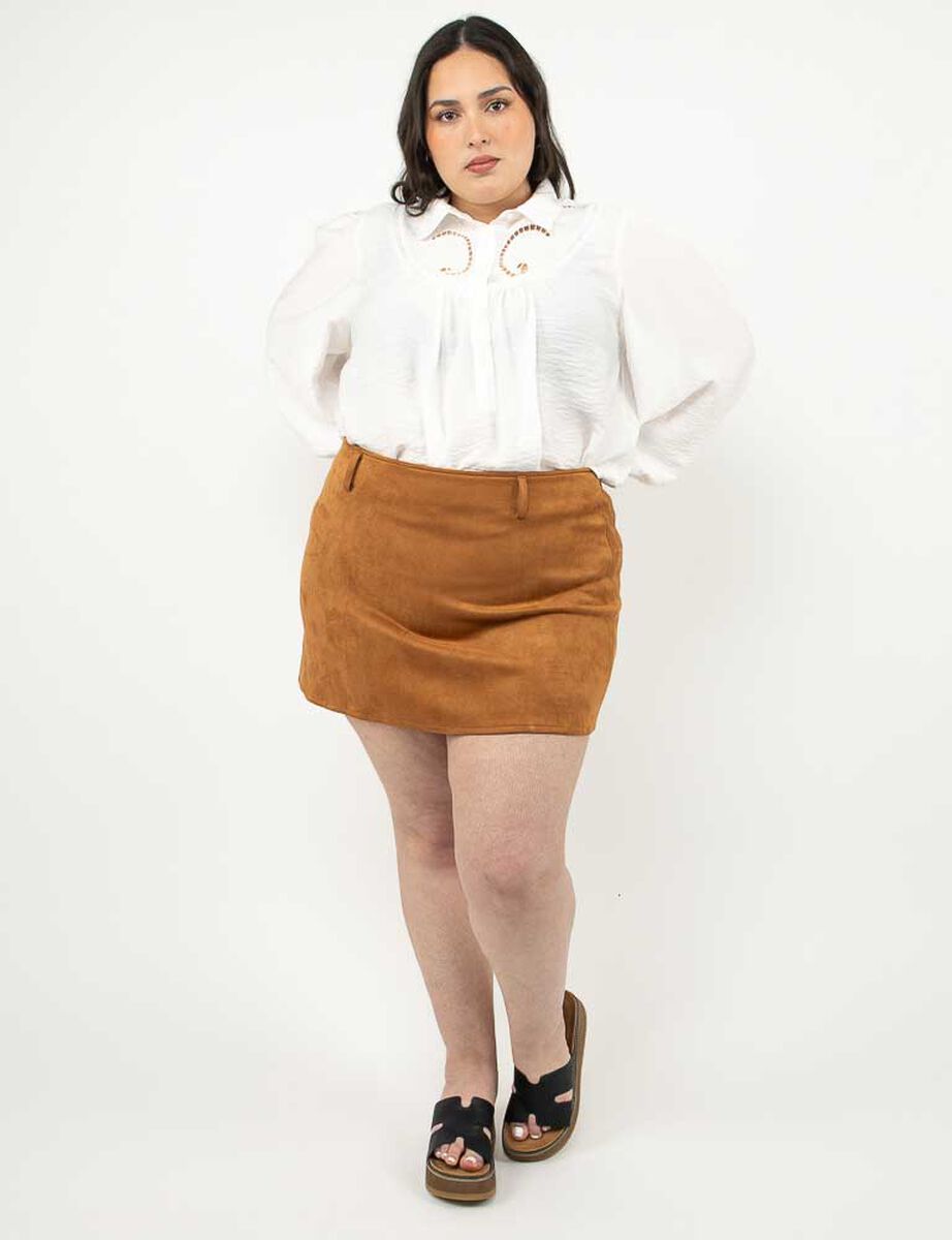 Falda Mini Terciopelo Plush Mujer Extralindas