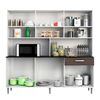 Mueble de Cocina Home Mobili Sam 1 Cajón 12 Puertas Café