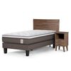 Cama Europea Rosen 1,5 Plazas New Style 6 + Respaldo + Velador Sicilia
