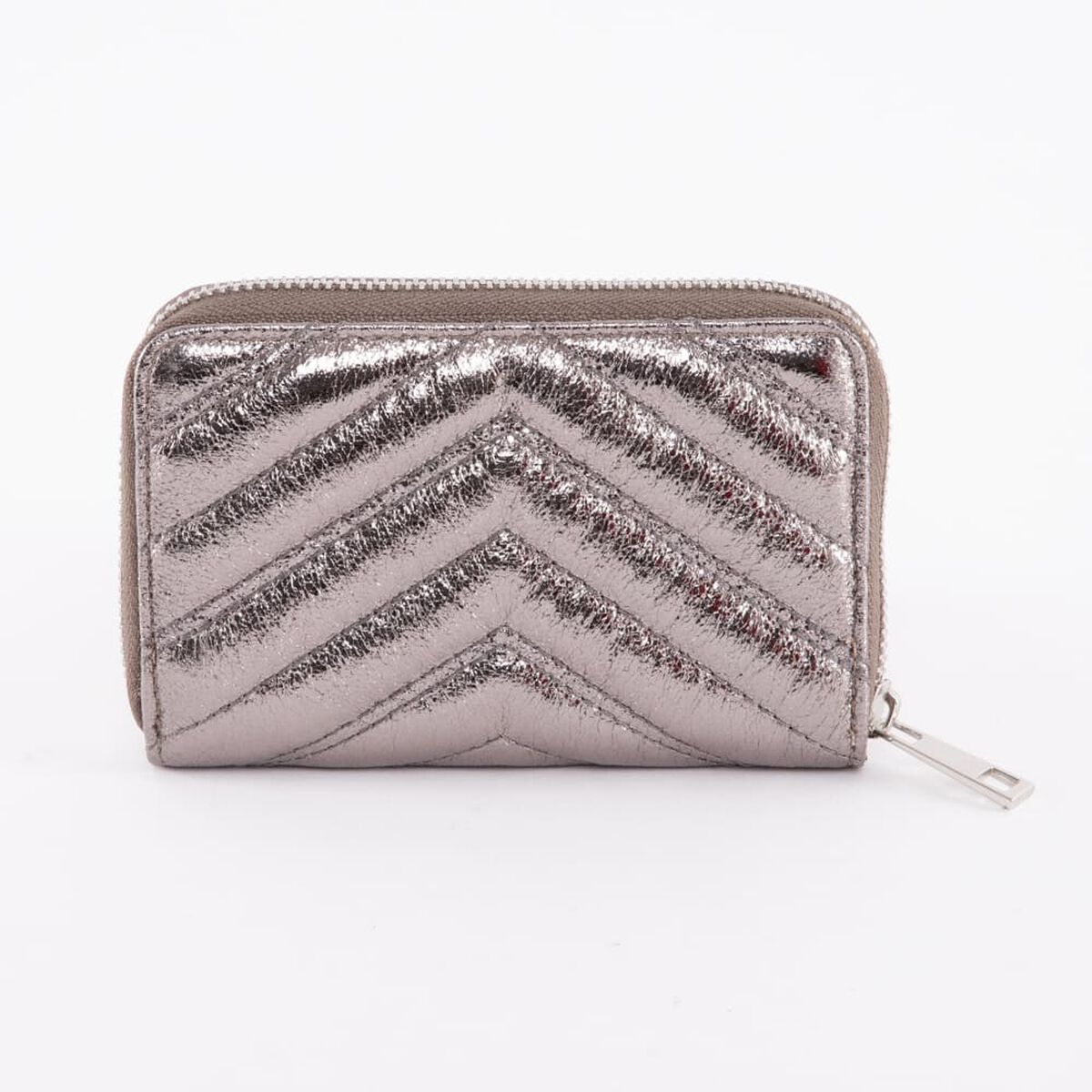 Billetera Metalica Dorada Eco Cuero Mujer Zibel