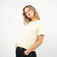 Polera Manga Corta Mujer Icono Amarillo, Blanco, Cafe, Celeste, Navy