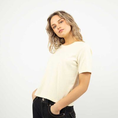 Polera Manga Corta Mujer Icono Amarillo, Blanco, Cafe, Celeste, Navy