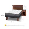 Cama Europea CIC 1,5 Plazas Anatomic + Respaldo +  Velador New Dublin Caramelo