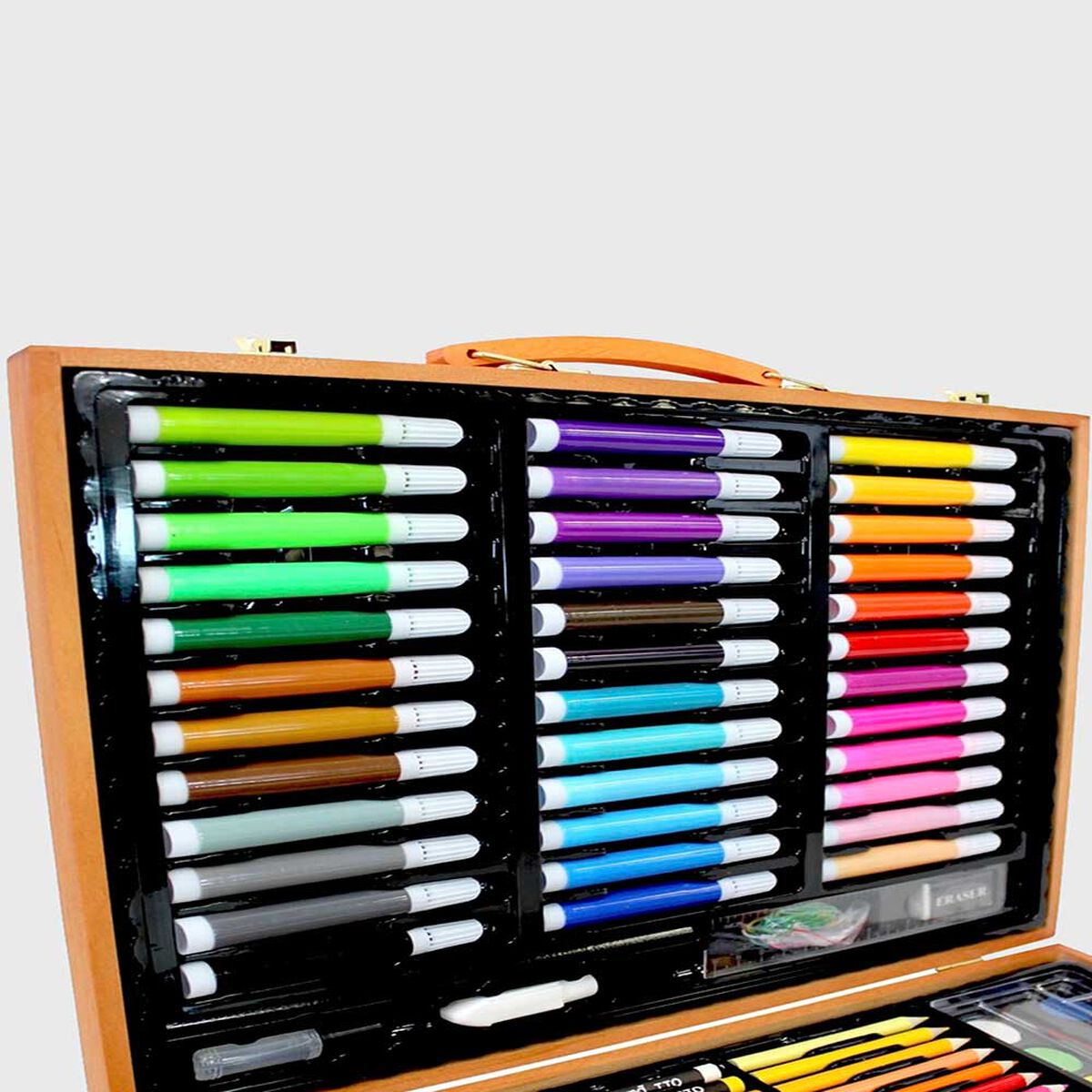 Maleta de Madera con Lápices 150 Piezas GlowUp