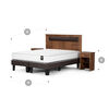 Cama Europea Rosen Base Dividida 2 Plazas Ergo-T + Respaldo + 2 Veladores Ferrara