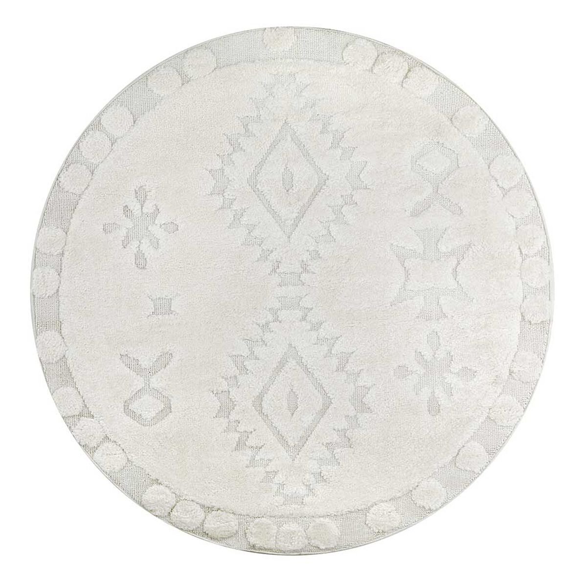 Alfombra Redonda Modalfo Palafito Blanca 160 x 160 cm