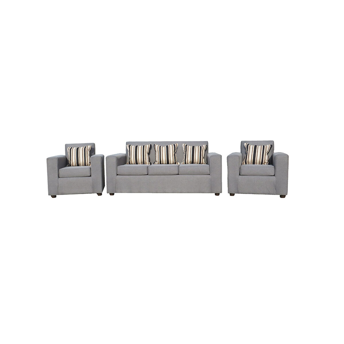 Juego de Living Almore Paris Sof&aacute; 3 Cuerpos + Dos Sillones 1 Cuerpo Gris