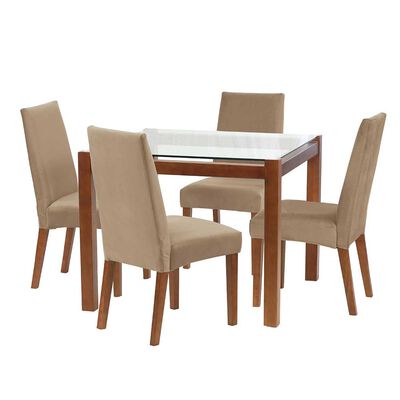 Juego de Comedor Latam Home Barcelona 4 Sillas Beige