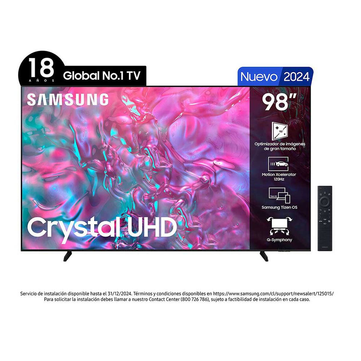 LED 98" Samsung DU9000 4K UHD Smart TV 2024