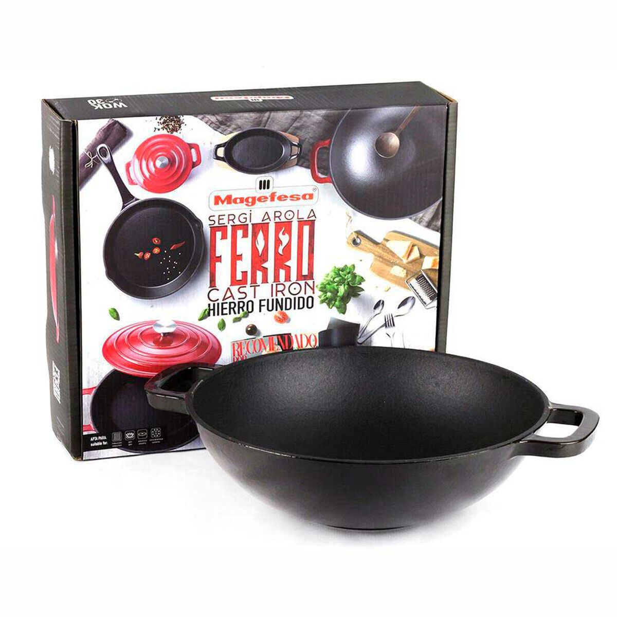 Wok Fierro Fundido Magefesa Ferro 30 cm