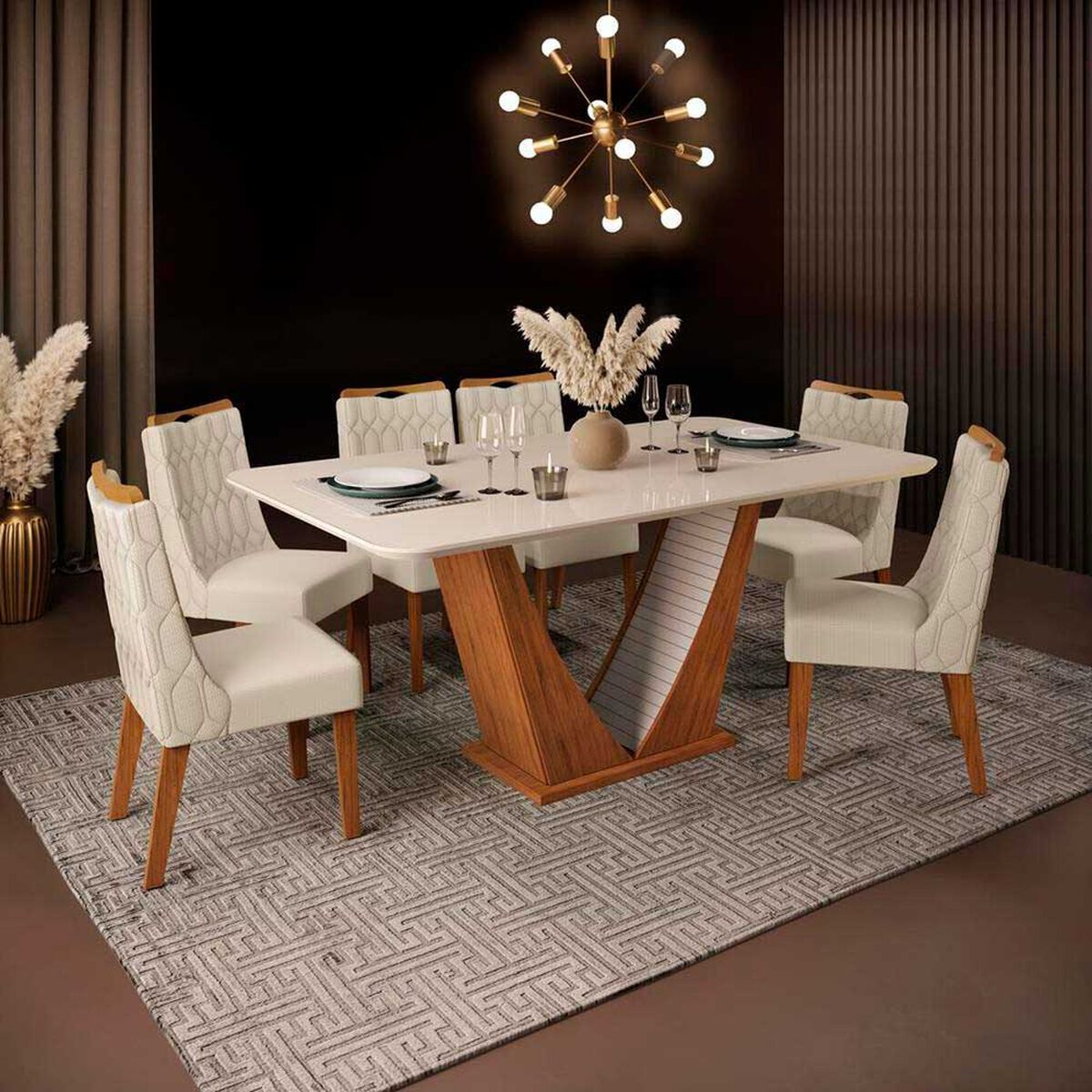 Juego de Comedor Altavision Dalila Frow 6 Sillas Blanco