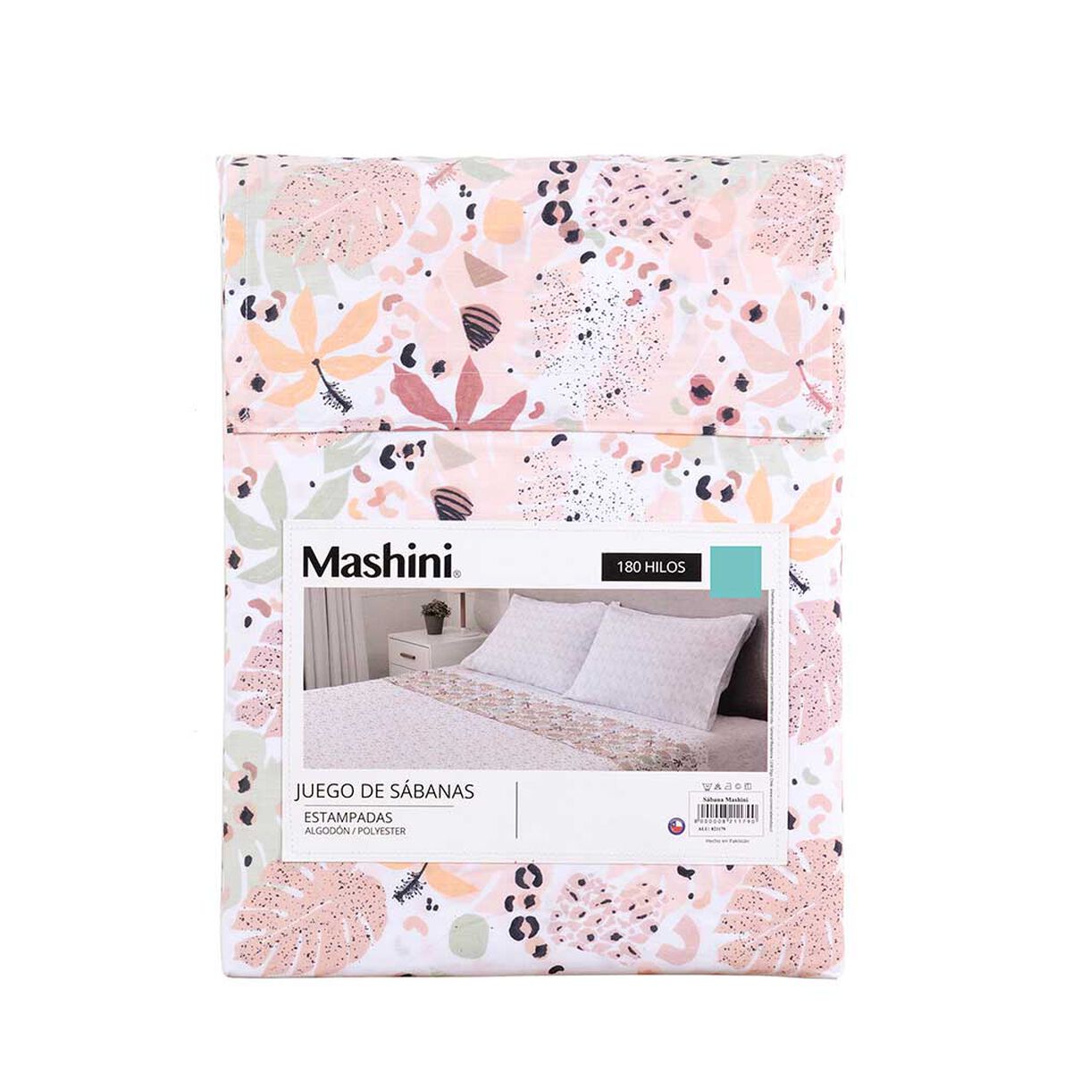 Juego de S&aacute;banas Estampado Mashini 180 Hilos 1,5 Plazas Sahara