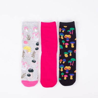 Imagen 1 del producto Pack 3 Calcetines Mujer Icono Negro