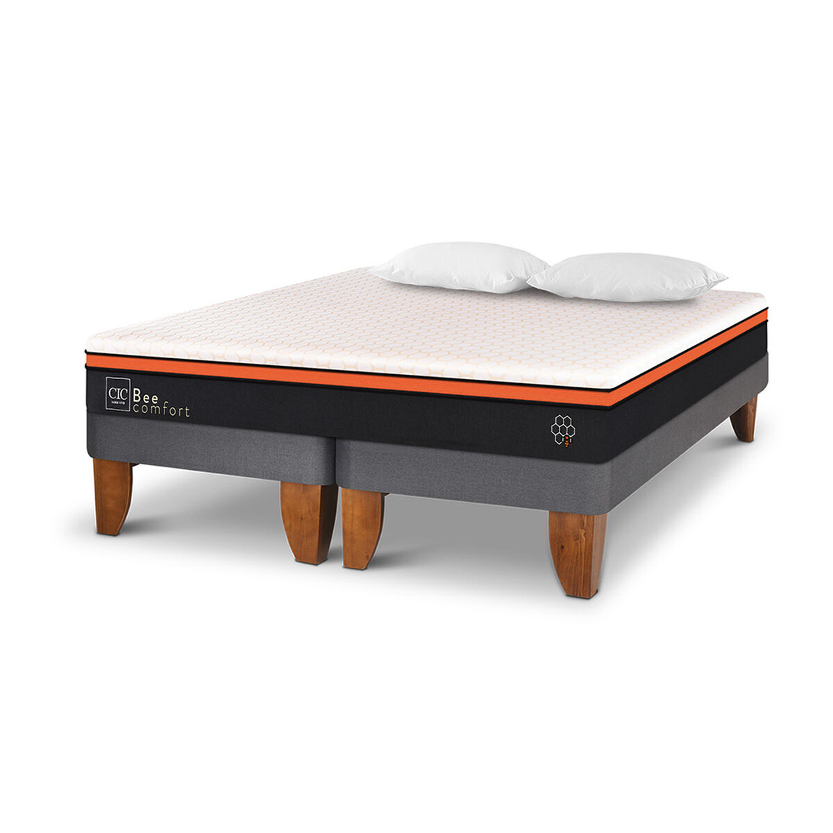 Cama Europea CIC Base Dividida King Bee Comfort + Almohadas