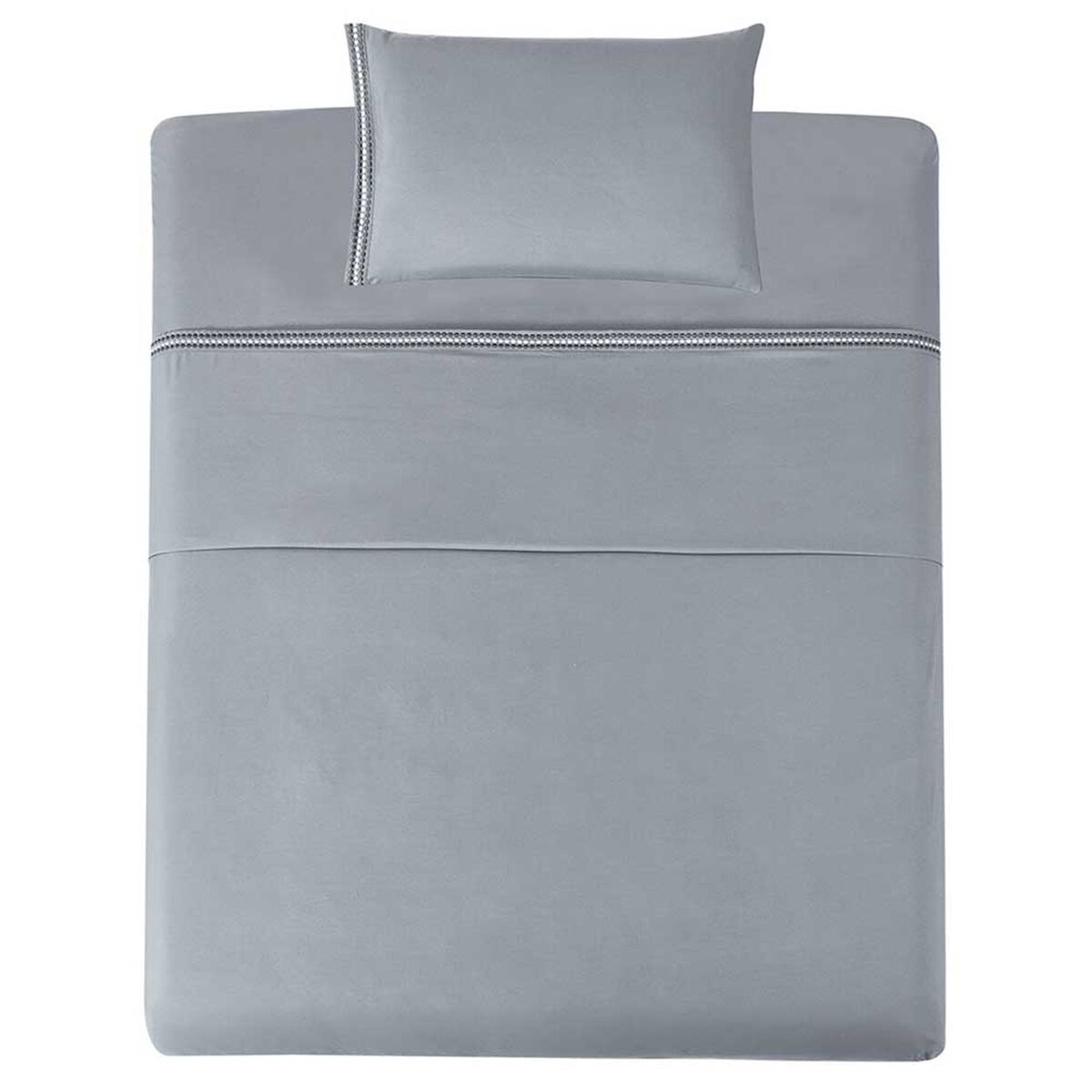 Juego de S&aacute;banas Illusions 1,5 Plazas Bordada Gris