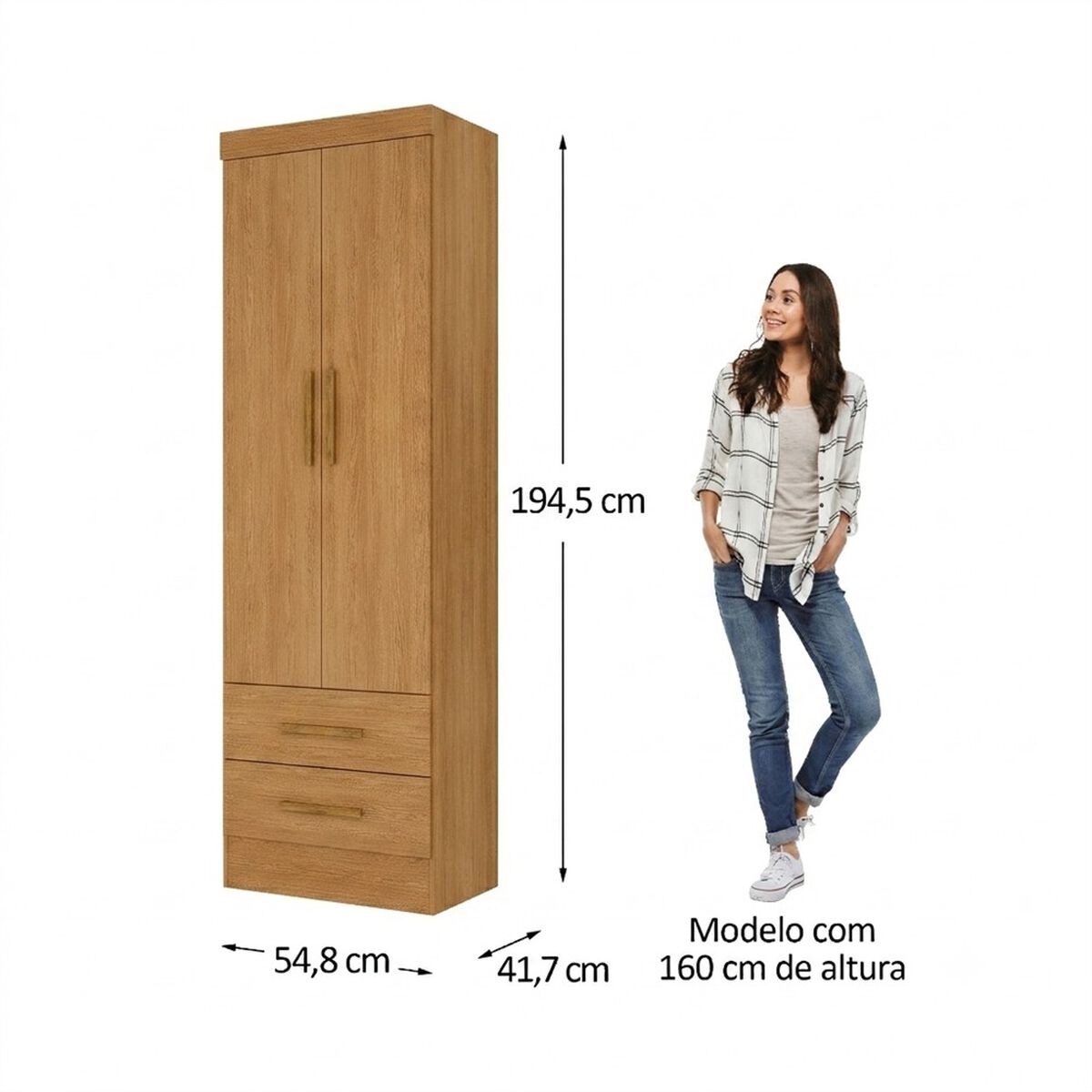 Closet Altavision Genius 2 Puertas 2 Cajones Caf&eacute; Claro