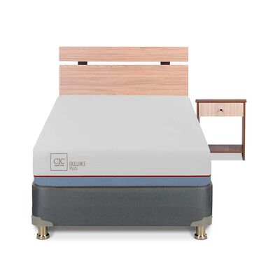 Imagen 1 del producto Cama Americana CIC 1,5 Plazas Excellence Plus + Respaldo + Velador