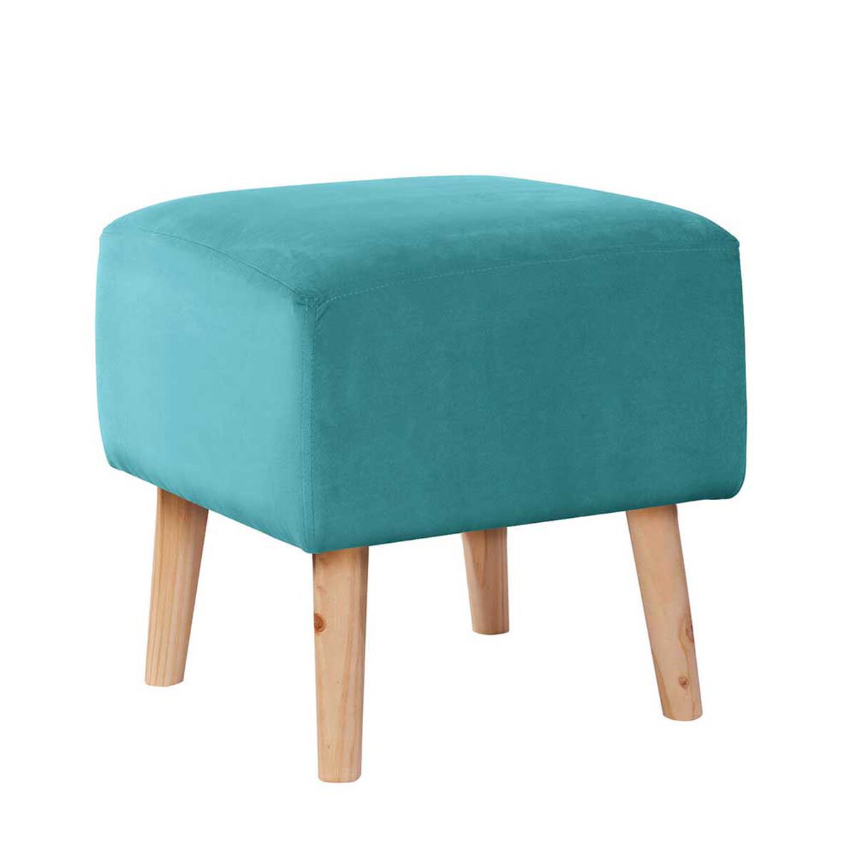 Pouf Latam Home Burdeos Tela Velvet Turquesa