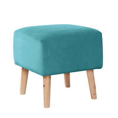 Pouf Latam Home Burdeos Tela Velvet Turquesa
