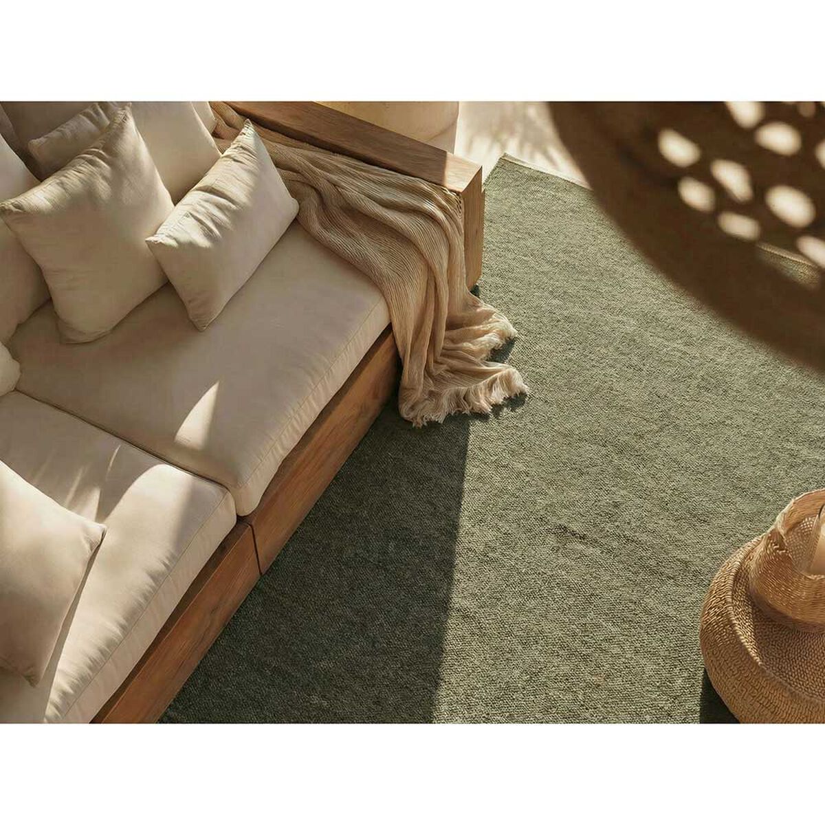 Alfombra Elements & Co Sage Lana Verde 80x120 cm