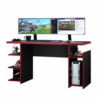 Escritorio Home Mobili Luigi Negro Rojo