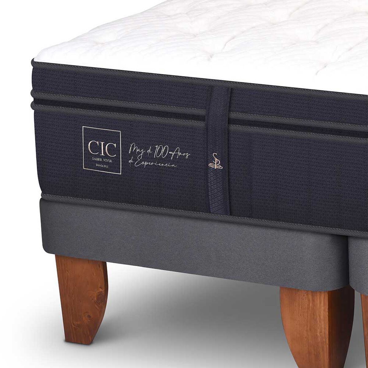 Cama Europea CIC Base Dividida King S&uacute;per Premium + Respaldo Tamesis