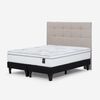 Cama Europea Rosen Base Dividida 2 Plazas Art 4 + Respaldo Niebla