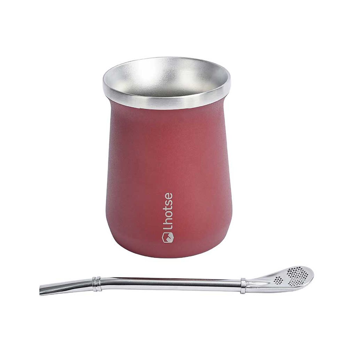 Pack Termo + Mate Lhotse Classic 1,3 lts. Negro y Rojo