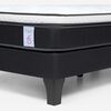 Cama Europea Rosen 1 Plaza New Style 6 + Respaldo Ferrera Gris + Velador