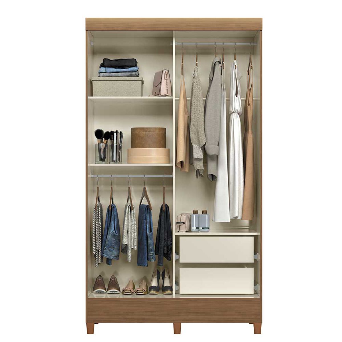 Clóset Casanova Fit 2 Puertas Correderas Jequitiba Blanco