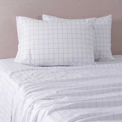 Imagen 1 del producto Juego de Sábanas Estampado SoHome 180 Hilos 2 Plazas Blanc Marengo