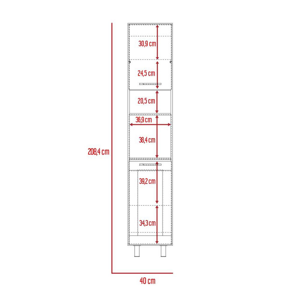 Alacena TuHome Hasselt 3 Puertas Gris Rovere