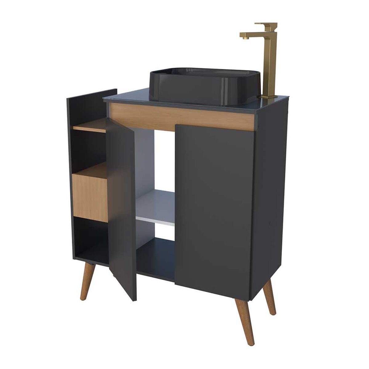 Vanitorio + Lavamanos Vekkahome Lotus 80 Negro