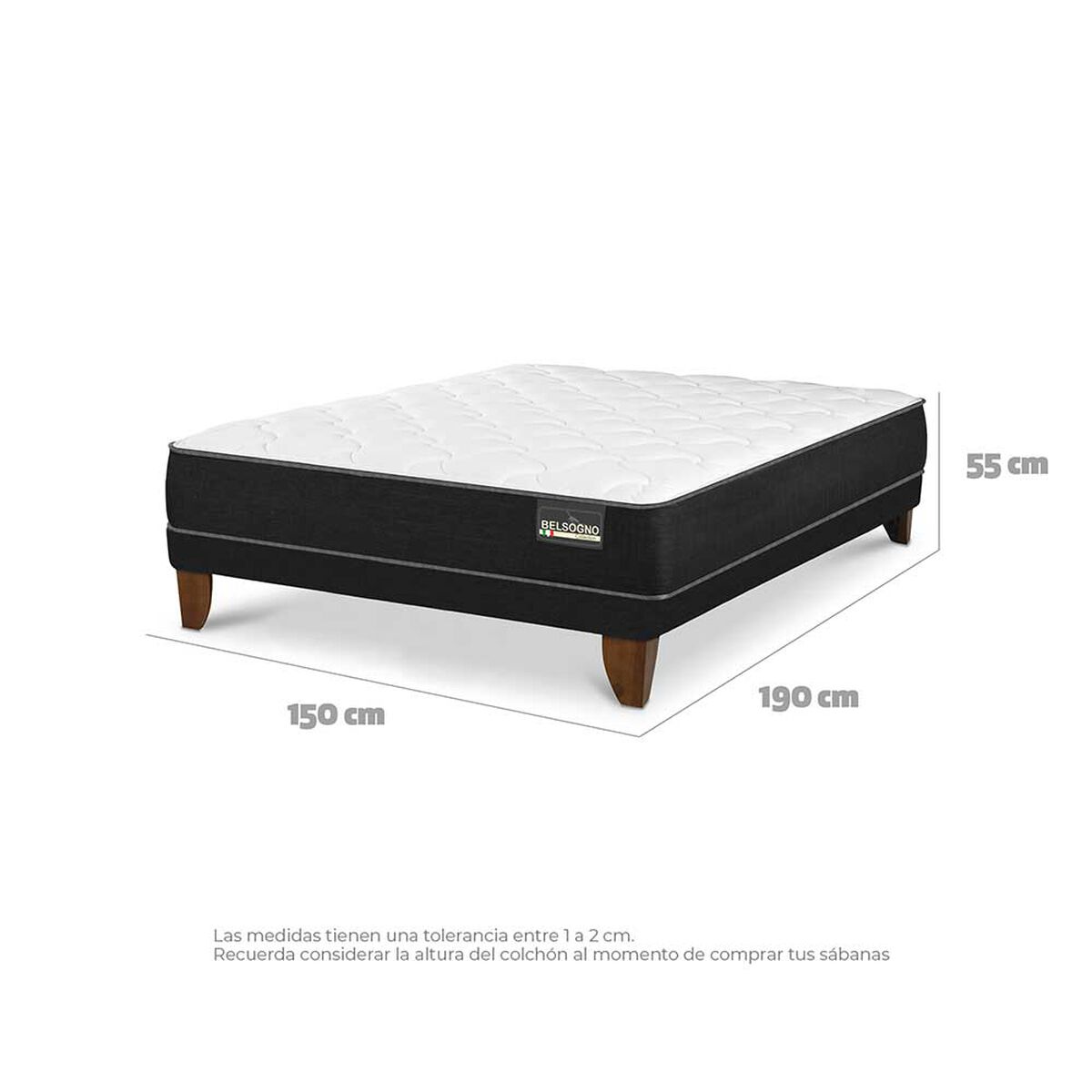 Cama Europea Belsogno 2 Plazas Plus