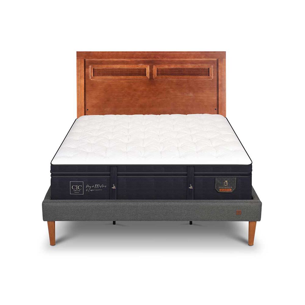 Cama Europea CIC King S&uacute;per Premium + Respaldo