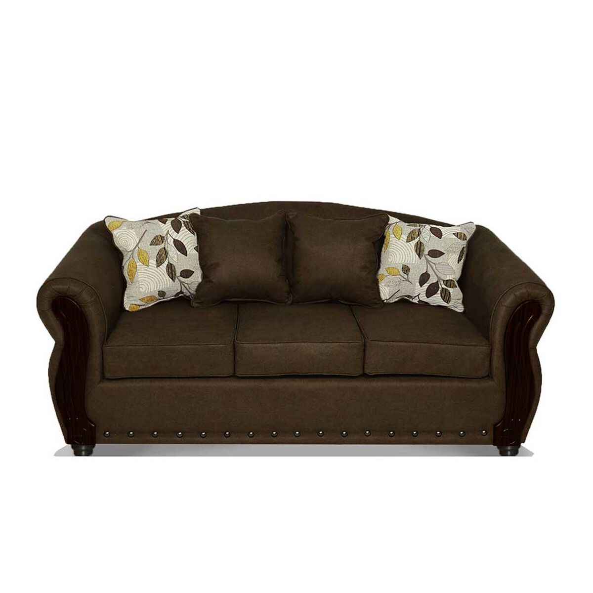 Juego de Living Elegant Detail Bartolucci Sofá 3 Cuerpos + Dos Sillones 1 Cuerpo Café