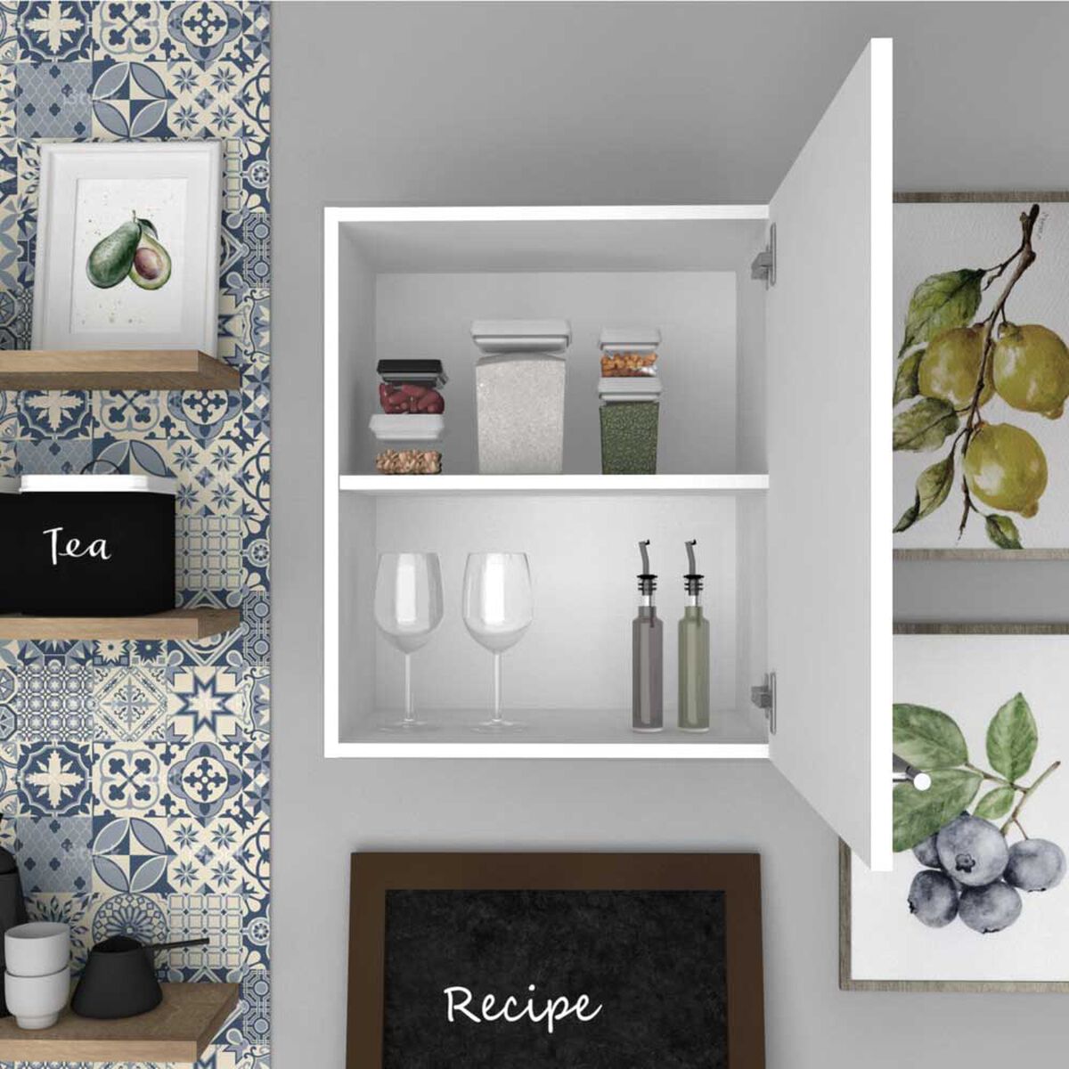 Mueble de Cocina Superior TuHome Manchester 1 Puerta Blanco