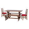 Juego de Comedor Latam Home Sevilla Granada 2 Sillas + 2 Bancas PU Rojo
