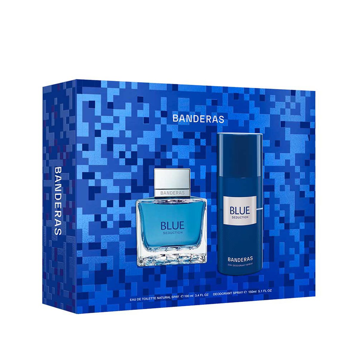 Set Perfume Antonio Banderas Hombre Blue Seduction For Men Eau de Toilette 100 ml + 24h Desodorante Spray 150 ml